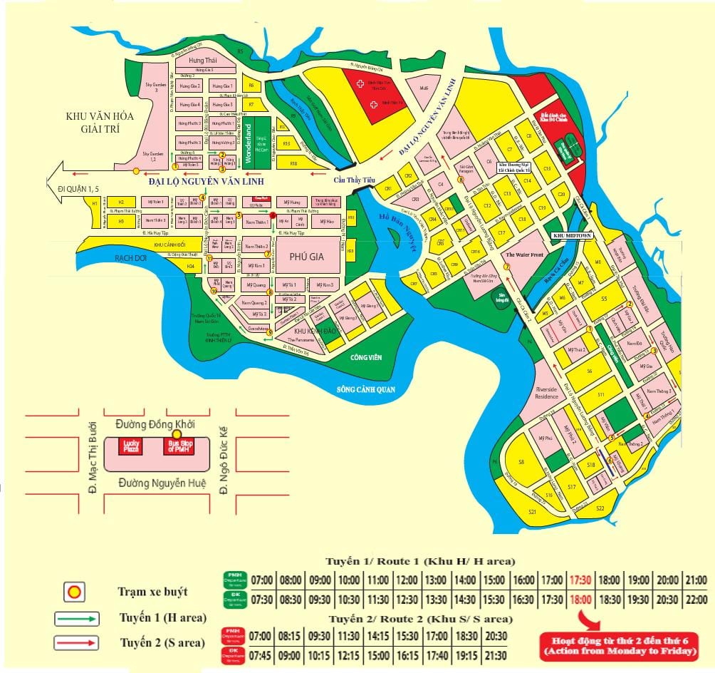 saigon autobus mapa