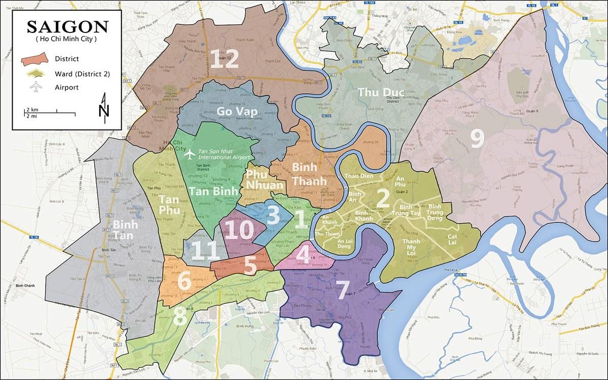 Mapa auzoan 9 ho chi minh hiria 