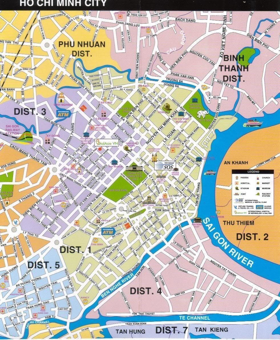 ho chi minh hiria turismo-erakargarri mapa