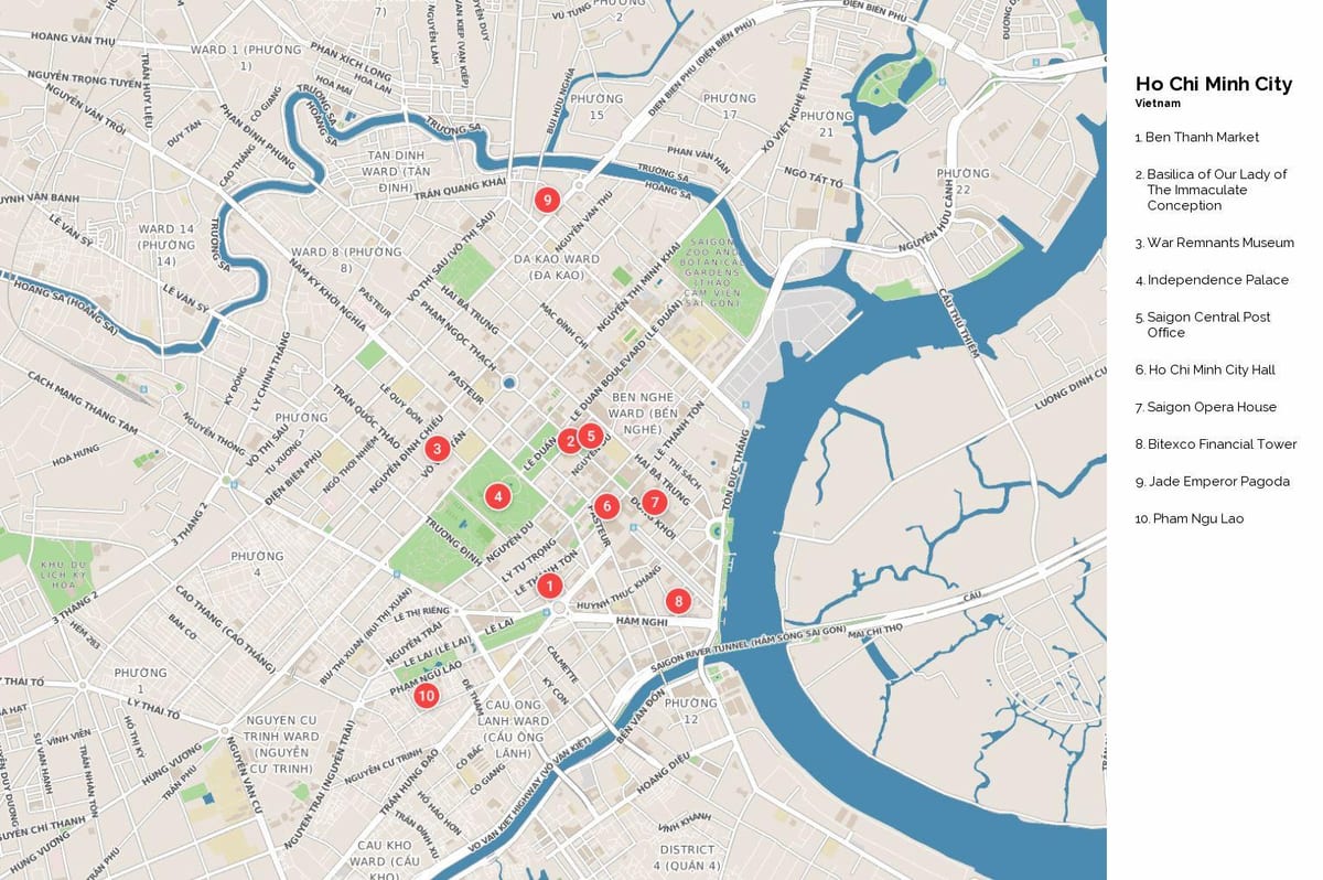 ho chi minh turismo-erakargarri mapa