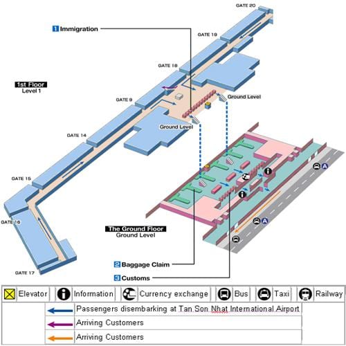 saigon aireportuko mapa