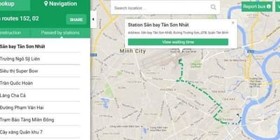 Mapa ho chi minh autobus 152 ibilbidea