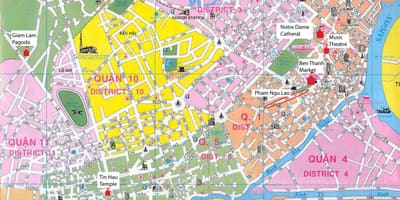 Saigon auzoan mapa