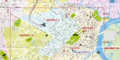 Turismo mapa ho chi minh city district 1
